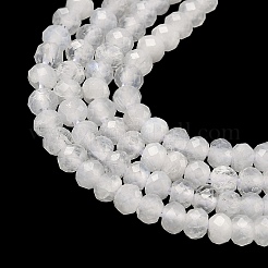 天然レインボー ムーンストーン ビーズ 連売り  ファセットロンデル  3x2mm  穴：0.6mm  約176個/連  15.16インチ（38.5cm）&nbsp;G-G0005-D02-01