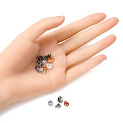 120個12スタイル電気メッキガラスビーズ連売り  ナゲット  ミックスカラー  7x6.5x6mm  穴：0.9mm  10個/スタイル&nbsp;EGLA-YW0001-52
