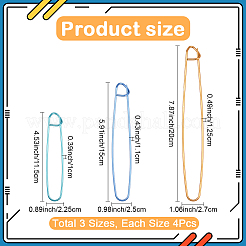 編み物用品用アルミ糸ステッチホルダー12個、3スタイル  かぎ針編みツール  ミックスカラー  115~200x22.5~27x10~12.5mm  4個/スタイル&nbsp;AJEW-SP0003-79
