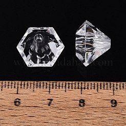 透明なアクリルビーズ  ダイヤモンド  多面カット  透明  13x15x11mm  穴：2.2mm  約575個/500g&nbsp;TACR-ZX019-14