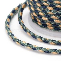 メタリック糸を使用した4本撚りポリコットンコード  手作りマクラメ綿ロープ  ひも壁掛け用植物ハンガー  ダークスレートグレー  1.5mm  約4.3ヤード（4m）/ロール&nbsp;OCOR-Z003-D27