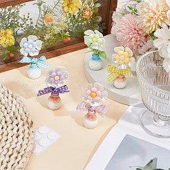 5個 5色 かわいいプラスチック 揺れる頭 花飾り  車内装飾用樹脂製花瓶ベース  ミックスカラー  15x80mm  1pc /カラー&nbsp;AJEW-CN0006-02
