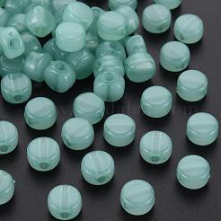 透明なアクリルビーズ  染め  フラットラウンド  ミディアムアクアマリン  8.5x5.5mm  穴：2.5mm  約1774個/500g&nbsp;MACR-S373-05E-02