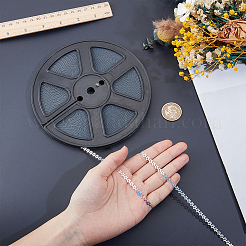 花のペットのスパンコールのリボン  スパンコールトリム  衣類アクセサリー  銀  5mm  約100ヤード/ロール&nbsp;OCOR-CY0004-68A-02