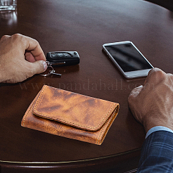 革小銭入れ  小さな財布  スナップボタン付き  ペルー  11x7.6x1.5cm&nbsp;AJEW-WH0317-29A