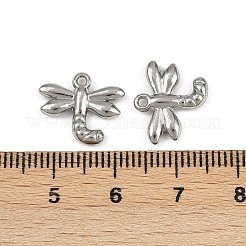 304ステンレススチールチャーム  トンボチャーム  変色防止  ステンレス鋼色  12x14x2mm  穴：1.2mm&nbsp;STAS-F317-14P