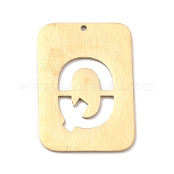イオンプレーティング（IP）304ステンレスペンダント  アルファベットの長方形  中空  文字.q  32x22x1mm  穴：1.5mm&nbsp;STAS-K216-49Q-G
