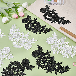 レースポリエステル刺繍糸アイロン/縫い付けパッチ  布のアップリケ  結婚式のテーマ  ドレスシューズ衣服装飾  花  ミックスカラー  255x138~150x1~1.2mm&nbsp;PATC-FG0003-72