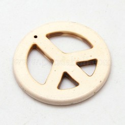 合成マグネサイトビーズ  染め＆加熱  ピースサイン  古いレース  55x5mm  穴：1mm  約46個/1000g&nbsp;TURQ-L014-55mm-05B
