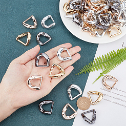 30個、120個、4色UVメッキABSプラスチックリンクリング  ツイスト  ミックスカラー  26.5x28x9mm  内径：17x16mm&nbsp;CCB-PH0001-14