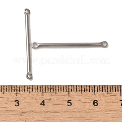 変色しない304ステンレススチールリンク  バーコネクタチャーム  ステンレス鋼色  30x2.5x1.5mm  穴：1.4mm&nbsp;LS-STAS-Q323-05D-P