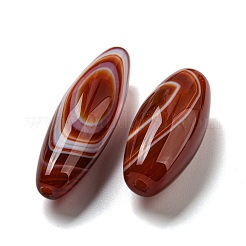 天然の赤い縞瑪瑙/縞瑪瑙のビーズ連売り  目瑪瑙ビーズ  ライス  染め＆加熱  41.5~68.5x15~17.5mm  穴：2.2mm&nbsp;G-NH009-01