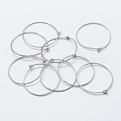 925スターリングシルバーのピアスフープ  銀  20x21.5x0.6mm  ピン：0.6mm&nbsp;STER-K167-066S