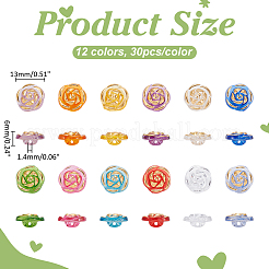 アクリル＆樹脂ボタン360色12個  1穴  花  ミックスカラー  13x13x6~6.5mm  穴：1.4~1.5mm  30個/カラー&nbsp;DIY-ME0001-75