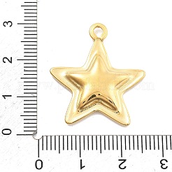 304ステンレススチールポリマークレイラインストーンペンダント  真空めっき  スター  27.5x24x3mm  穴：2mm&nbsp;RESI-R155-012G-01