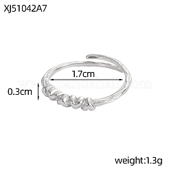 女性用304ステンレスリング  ステンレス鋼色  17mm&nbsp;STAS-OY017-67P