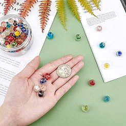 手作り蓄光ランプワークビーズ  ラウンド  ミックスカラー  12mm  穴：1~2mm  100個/箱&nbsp;LAMP-NB0001-11