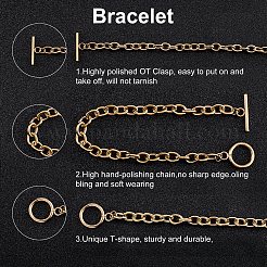 ユニセックス 304 ステンレススチール アズキチェーン ブレスレット  トグル留め金付き  ミックスカラー  7-5/8インチ（19.4cm）  4色  3個/カラー  12個/箱&nbsp;BJEW-UN0001-09