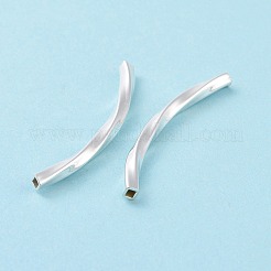 925純銀製のチューブビーズ  カーブチューブ  ツイスト広場  銀  30x2x2mm  穴：1.2mm  約17個/10g&nbsp;STER-D035-13S