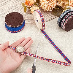エスニック風刺繍ポリエステルリボン  ジャカードリボン  服飾材料  菱形模様  ミックスカラー  3/8インチ（10mm）  約5.00ヤード（4.57m）/セット&nbsp;OCOR-GA0002-38