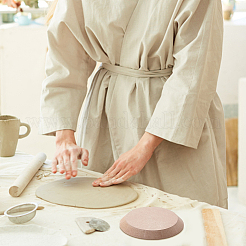 丸い陶器ツールセラミックプレート成形型  MDF 木材密度プレート印刷ブランク剥離泥プレートセラミックプロジェクト作業用  淡い茶色  150x15mm&nbsp;DIY-WH0056-07A