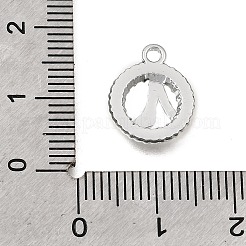 UVメッキ合金クリスタルラインストーンチャーム  フラットラウンドのチャーム  プラチナ  14x11x2mm  穴：1.6mm&nbsp;RB-CBAD37D-28P