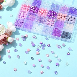 DIY ミックスシェイプ アクリルビーズ ブレスレット 作成キット  ミックスカラー  7~10.5x8~11x4~7mm  穴：1.8~2mm&nbsp;DIY-YW0012-90