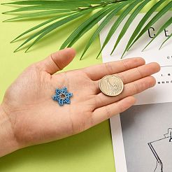 手作りガラスシードビーズ織りビーズ  プラスチック製の模造パールビーズ付き  花  ミックスカラー  20~25x2mm  穴：4.5mm&nbsp;PALLOY-JF00497