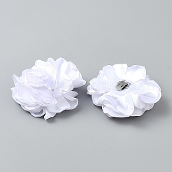 花布靴飾り  取り外し可能な鉄の靴のバックル クリップ  ホワイト  75x75x15mm&nbsp;AJEW-WH0039-45B