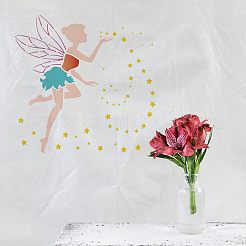 プラスチック再利用可能な描画絵画ステンシル テンプレート  スクラップブック、布地、タイル、床、家具、木材の塗装用  正方形  精神模様  300x300mm&nbsp;DIY-WH0172-326