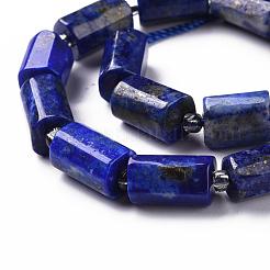天然石ラピスラズリビーズ連売り  多面カット  コラム  8~11x6~8x5~7mm  穴：1mm  約15~17個/連  7.28~7.48インチ&nbsp;X-G-S345-8x11-002