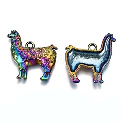 合金ペンダント  カドミウムフリー＆鉛フリー  アルパカ  虹色  25x23.5x3mm  穴：2mm&nbsp;PALLOY-N156-011-RS