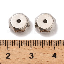 CCBプラスチックビーズ  多角形のフラットラウンド  プラチナ  9.2x4mm  穴：1.7mm&nbsp;CCB-U001-45P