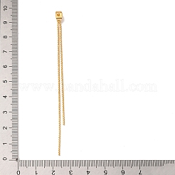 真鍮ボールチェーンピアスキャッチ  タッセルチャーム イヤーナット  18KGP本金メッキ  96x2x1mm  穴：0.8mm&nbsp;KK-G510-18G