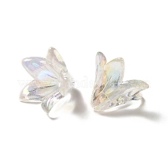 透明なアクリルビーズキャップ  ユリの花  クリアAB  16x12mm  穴：1.2mm  825個/ 500g&nbsp;OACR-H016-05A