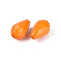 不透明なアクリルビーズ  ティアドロップ  多面カット  ダークオレンジ  15x10mm  穴：1.8~2mm  約657個/500g&nbsp;SACR-Q190-35A