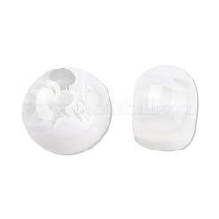 樹脂ビーズ  天然石風  フラットラウンド  乳白色  16x11mm  穴：2.1~2.3mm&nbsp;RESI-N034-04-K06