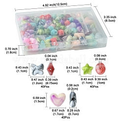 120個3スタイルの天然石風アクリルビーズセット  混合図形  ミックスカラー  11~15x11~17x7~10mm  穴：1~2mm  40個/スタイル&nbsp;OACR-FS0001-84