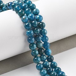 天然石アパタイトビーズ連売り  ラウンド  6mm  穴：0.8mm  約62個/連  15.35インチ（39cm）&nbsp;G-O186-G01-01