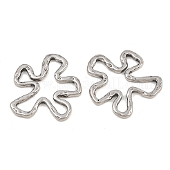 304ステンレススチールリンクリング  透かし彫りの花  ステンレス鋼色  35.5x39x3mm  インナーサイズ：33.5x33.5mm&nbsp;SA-CBAB51A-20P