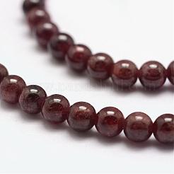天然石ガーネットビーズ連売り  ラウンド  4~5mm  穴：1mm  約89個/連  15.5インチ&nbsp;G-P217-33-4mm