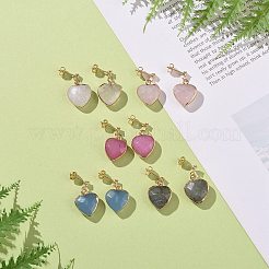 ハートジェムストーンダングルイヤリング  女性のための真鍮のスタッドのイヤリング  24mm  ピン：0.7mm&nbsp;EJEW-JE05147