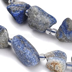 天然石ラピスラズリビーズ  ラフ  ナゲット  13~23x12~16x6~13mm  穴：1mm  約11~13個/連  7.44''（18.9cm）〜7.99''（20.3cm）&nbsp;GG-CBA0B77-A02-03