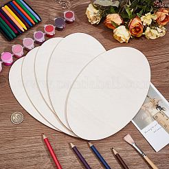 未完成の楕円形の木製ピースの工芸品  ベージュ  250x150x2mm  10個/セット&nbsp;WOCR-WH0816-001