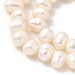 天然養殖淡水パールビーズ連売り  トップ掘削  ライス  古いレース  7~8mm  穴：0.6mm  約31個/連  7.28インチ（18.5cm）&nbsp;PEAR-A006-29C