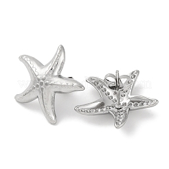 304ステンレススチール製ヒトデスタッドピアス  ステンレス鋼色  19x19mm&nbsp;EJEW-D281-30S