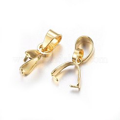304ステンレススチールペンダントピンチベイル  ゴールドカラー  9x7x2.5mm  穴：5x3.5mm&nbsp;STAS-O107-18G