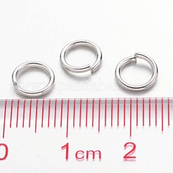 真鍮製丸カン  オープン丸カン  ニッケルフリー  プラチナ  18ゲージ  6x1mm  内径：4mm  約200個/22g/袋&nbsp;KK-YW0001-20P-NF