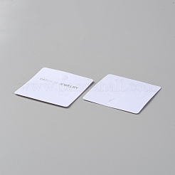 200 個の PVC ジュエリーヘア爪クリップディスプレイカードぶら下げ穴付き  正方形  ホワイト  6x6x0.04cm  内径：1.7x3.9のCM&nbsp;CDIS-WH0031-03