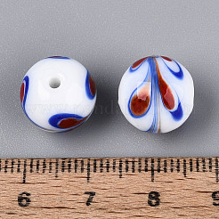 手作りランプワークビーズ  丸い尾とフェニックスの尾  ホワイト  11.5~13mm  穴：1.2~2.5mm&nbsp;LAMP-T022-30B
